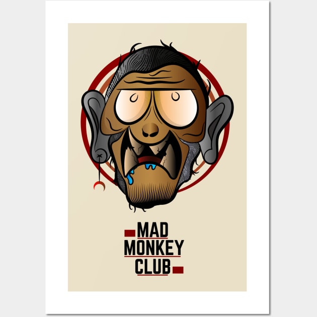 Mad Monkey Club Wall Art by Chevoal